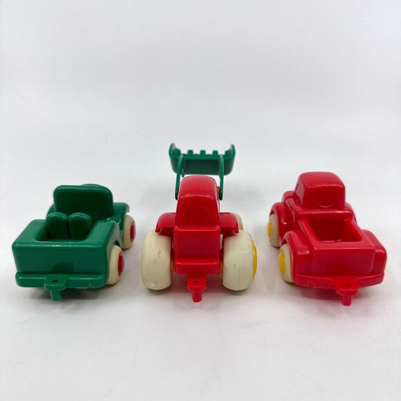 Vtg Viking Toys Vehicles Cars Trucks Mini Figure Toys Lot Set of 3 Red & Green - Picture 3 of 4